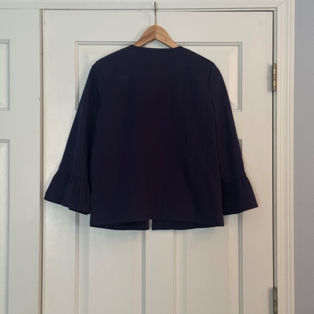 Draper James Navy Jacket with Ruffle Sleeves - Picture 4 of 5